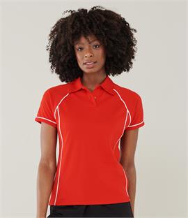 Finden & Hales Ladies Performance Piped Polo Shirt